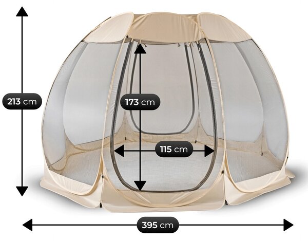 Kerti pavilon 395 cm bézs/fekete színben – CAMA
