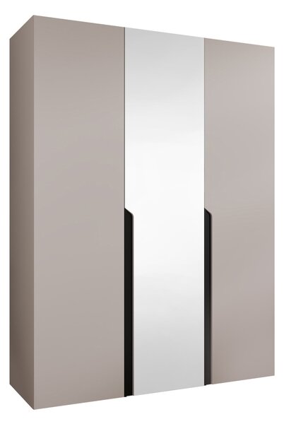 Gardróbszekrény Hartford 585, Laminált forgácslap, 202x150x52cm, Fekete, Kasmír