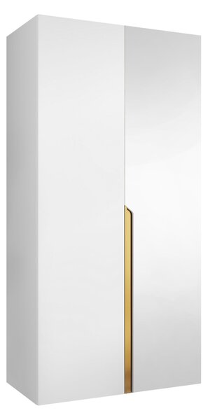 Gardróbszekrény Hartford 584, Laminált forgácslap, 202x100x52cm, Aranysárga, Fehér