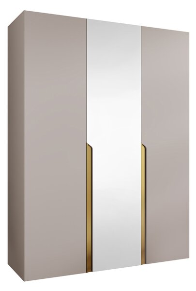 Gardróbszekrény Hartford 585, Laminált forgácslap, 202x150x52cm, Aranysárga, Kasmír