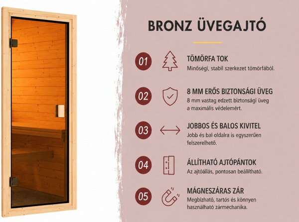 Karibu "Quadro 1" kültéri hordó szauna 2 fő részére – kályha nélkül