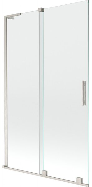 Mexen Velar L, 2 szárnyas eltolható kádparaván 110 x 150 cm, 8mm átlátszó üveg, csiszolt acél, 896-110-003-01-97