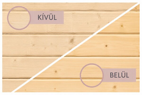 Karibu "Quadro 1" kültéri hordó szauna 2 fő részére – kályha nélkül