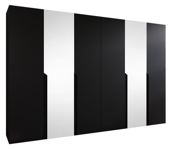 Gardróbszekrény Hartford 588, Laminált forgácslap, 202x300x52cm, Fekete