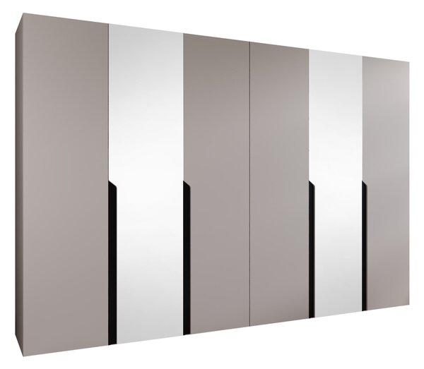 Gardróbszekrény Hartford 588, Laminált forgácslap, 202x300x52cm, Kasmír, Fekete