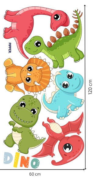 PIPPER. Textil falmatrica " Baba dinoszauruszok"