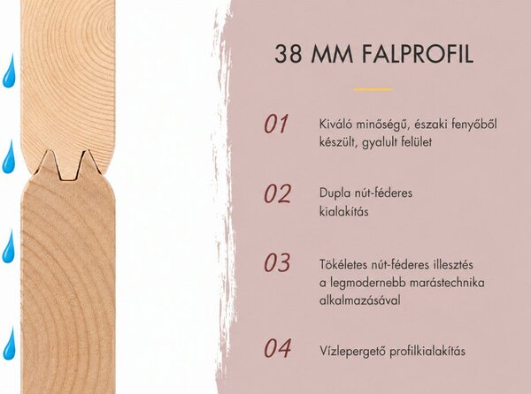 Karibu "Quadro 1" kültéri hordó szauna 2 fő részére – kályha nélkül