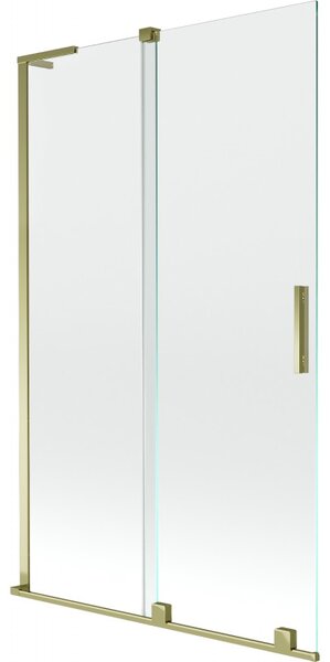 Mexen Velar L, 2 szárnyas eltolható kádparaván 110 x 150 cm, 8mm átlátszó üveg, arany fényes profil, 896-110-003-01-50