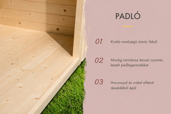 Karibu "Quadro 3" kültéri hordó szauna 4 fő részére – kályha nélkül