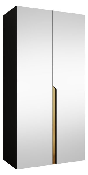 Gardróbszekrény Hartford 589, Laminált forgácslap, 202x100x52cm, Aranysárga, Fekete