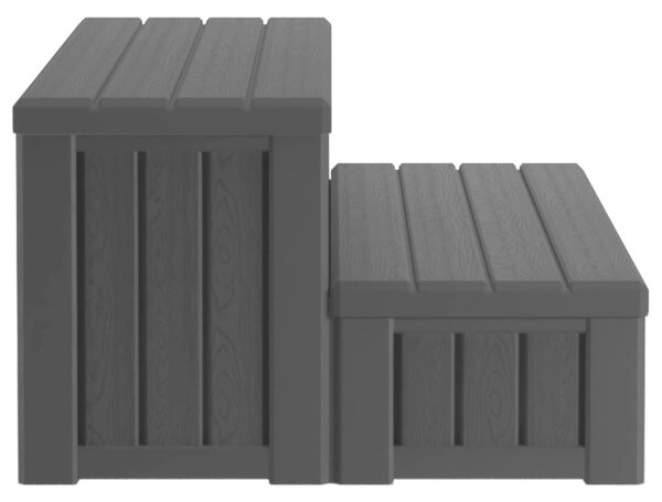 VidaXL Hot Tub lépcső tárolóval 2 lépésben Fekete 93 x 57 x 35 cm PP