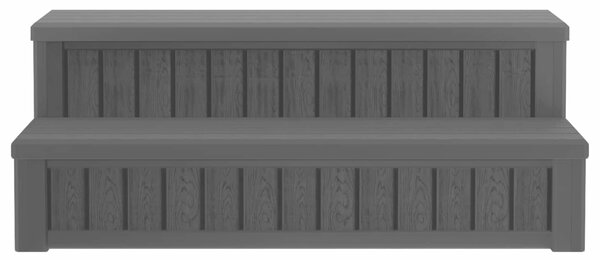VidaXL Hot Tub lépcső tárolóval 2 lépésben Fekete 93 x 57 x 35 cm PP