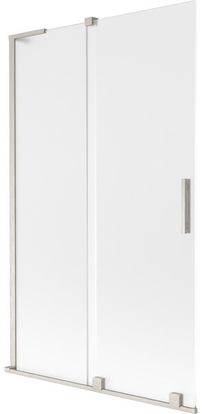 Mexen Velar L, 2 szárnyas eltolható kádparaván 110 x 150 cm, 8 mm-es mattüveg, csiszolt acél, 896-110-003-31-97