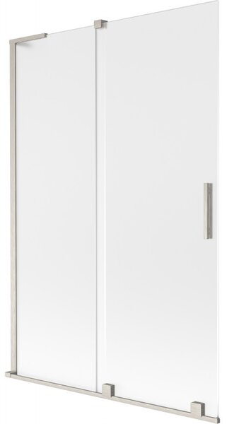 Mexen Velar L, 2 szárnyas eltolható kádparaván 120 x 150 cm, 8 mm-es mattüveg, csiszolt acél, 896-120-003-31-97