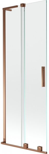 Mexen Velar L, 2 szárnyas eltolható kádparaván 70 x 150 cm, 8mm átlátszó üveg, rózsaszín arany, 896-070-003-01-60