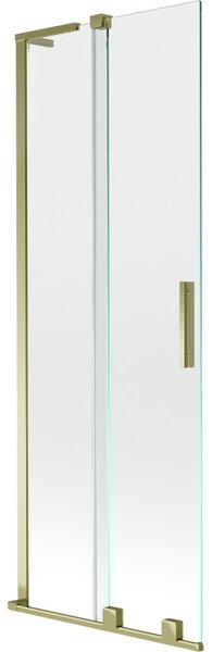 Mexen Velar L, 2 szárnyas eltolható kádparaván 70 x 150 cm, 8mm átlátszó üveg, arany fényes profil, 896-070-003-01-50