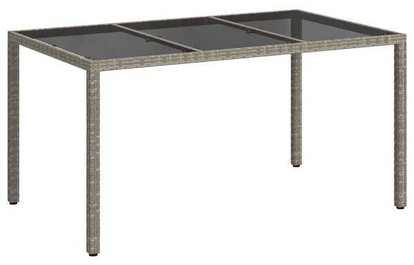 VidaXL Kerti Asztal Szürke 150 x 90 x 75 cm polirattan