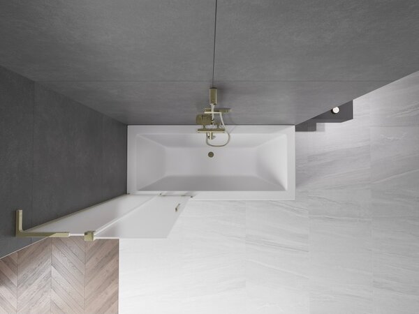 Mexen Velar L, 2 szárnyas eltolható kádparaván 70 x 150 cm, 8 mm-es mattüveg, arany fényes, 896-070-003-31-50