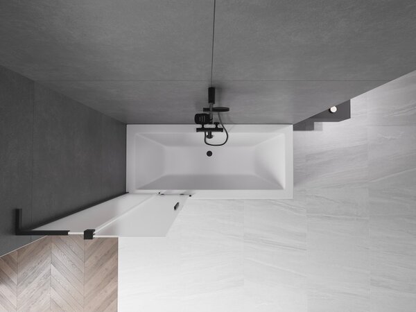 Mexen Velar L, 2 szárnyas eltolható kádparaván 70 x 150 cm, 8 mm-es mattüveg, fekete matt, 896-070-003-31-70