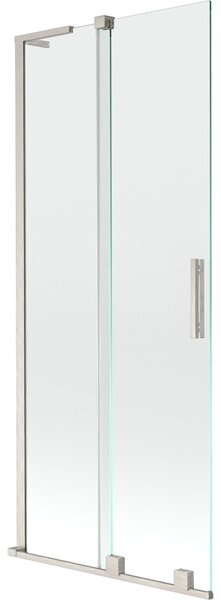 Mexen Velar L, 2 szárnyas eltolható kádparaván 80 x 150 cm, 8mm átlátszó üveg, csiszolt acél, 896-080-003-01-97