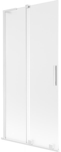 Mexen Velar L, 2 szárnyas eltolható kádparaván 90 x 150 cm, 8 mm mattüveg, fehér matt, 896-090-003-31-20