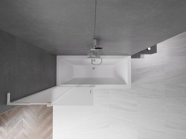 Mexen Velar L, 2 szárnyas eltolható kádparaván 90 x 150 cm, 8 mm matt üveg, csiszolt acél, 896-090-003-31-97
