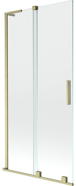 Mexen Velar L, 2 szárnyas eltolható kádparaván 90 x 150 cm, 8mm átlátszó üveg, arany matt profil, 896-090-003-01-55