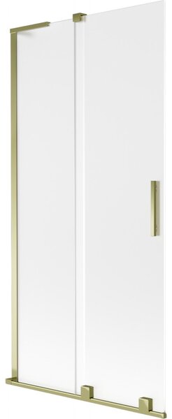 Mexen Velar L, 2 szárnyas eltolható kádparaván 95 x 150 cm, 8 mm-es mattüveg, arany fényes, 896-095-003-31-50