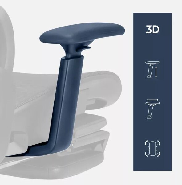 Expert Ergonomikus irodai szék, hálós szövettel, állítható 3D, karfákkal és fejtámlával, fekete