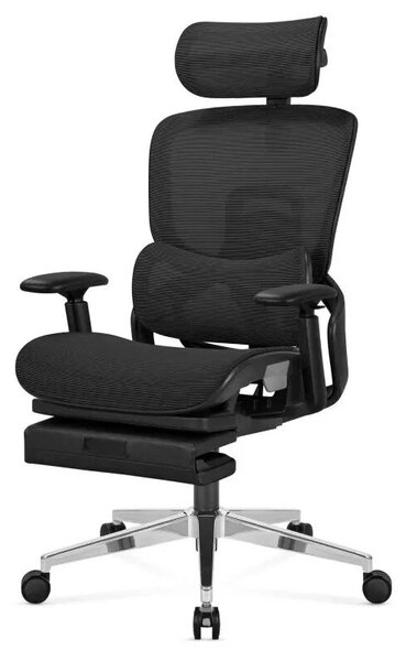 Expert Ergonomikus irodai szék, hálós szövettel, állítható 3D, karfákkal és fejtámlával, fekete