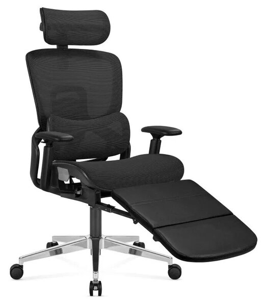 Expert Ergonomikus irodai szék, hálós szövettel, állítható 3D, karfákkal és fejtámlával, fekete