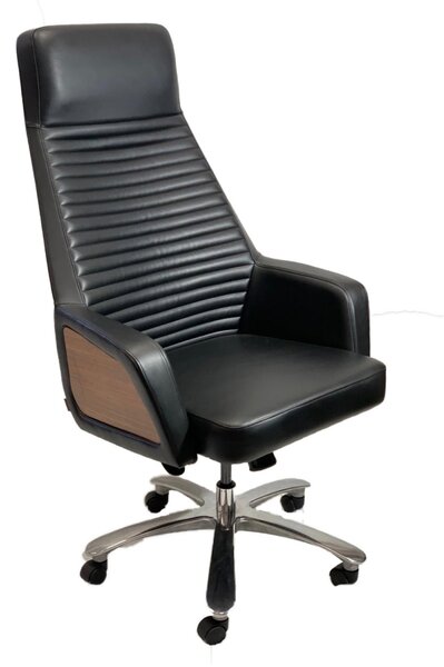 Kent05 Főnöki szék fekete műbőrrel szinkronmechanikával