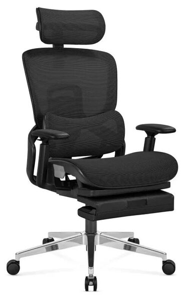 Expert Ergonomikus irodai szék, hálós szövettel, állítható 3D, karfákkal és fejtámlával, fekete