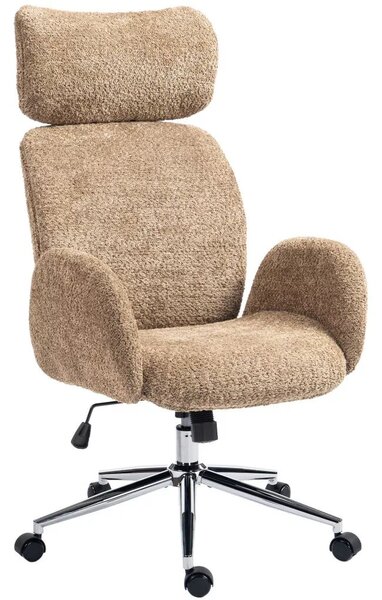 HOMCOM irodai szék állítható fejtámlával, ergonomikus íróasztali szék, dönthető funkcióval, állítható magasságú, barna