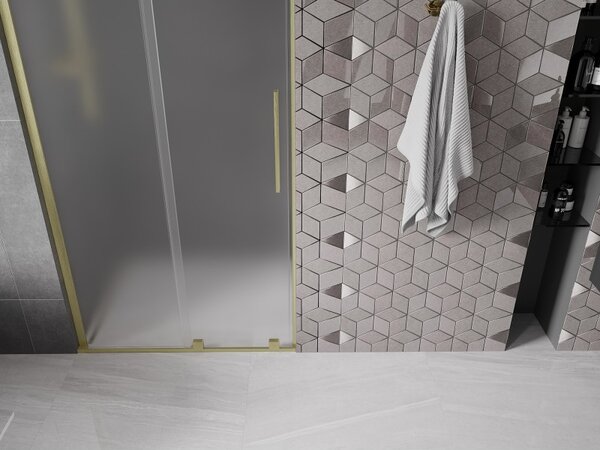Mexen Velar L, tolózuhanyajtó nyílásig 90 cm, 8 mm-es matt üveg, arany matt, 871-090-003-31-55