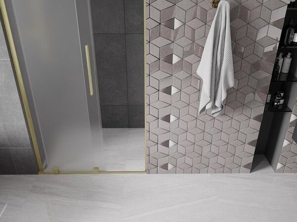 Mexen Velar L, tolózuhanyajtó nyílásig 90 cm, 8 mm-es matt üveg, arany matt, 871-090-003-31-55