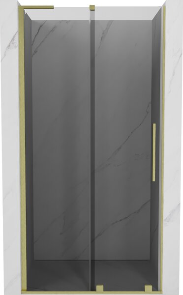 Mexen Velar L, tolózuhanyajtó nyitáshoz 90 cm, 8mm szürke üveg, arany matt, 871-090-003-41-55