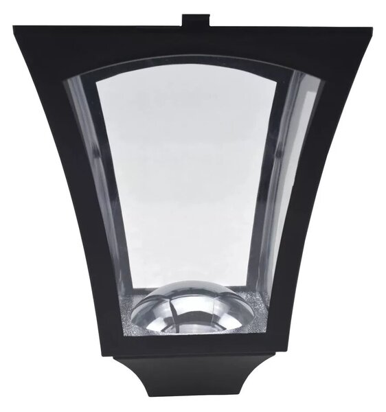 Outsunny LED napelemes kerti lámpa, rozsdamentes acél állólámpa, 160 cm magas, fekete