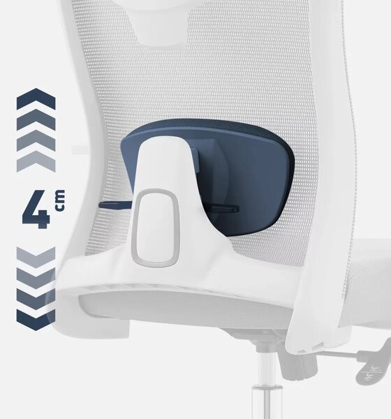 Ergonomikus irodai forgószék, deréktámasszal, 2D háttámla hálós anyaggal, szürke