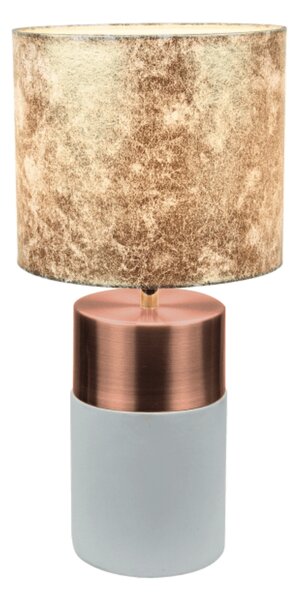 KONDELA Asztali lámpa, szürke-barna / rózsaszín-arany / arany mintával, QENNY TYPE 18