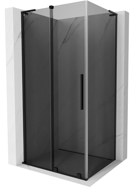 Mexen Velar L, tolóajtós zuhanykabin 120 x 90 cm, 8mm szürke üveg, fekete matt, 871-120-090-43-70