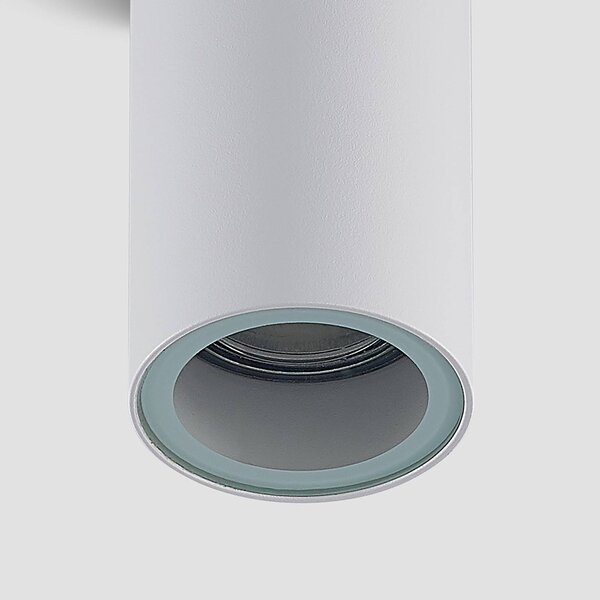 Arcchio downlight Olivir, fehér, fém, Ø 6cm, GU10, IP44, dimmelhető, Fehér / opál, Folyosó, Alumínium, Modern