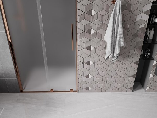 Mexen Velar, tolózuhanyajtó nyitáshoz 100 cm, 8 mm-es matt üveg, rózsaszín arany, 871-100-000-31-60