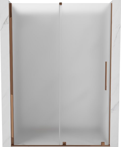 Mexen Velar, tolózuhanyajtó nyitáshoz 150 cm, 8 mm-es matt üveg, rózsaszín arany, 871-150-000-31-60