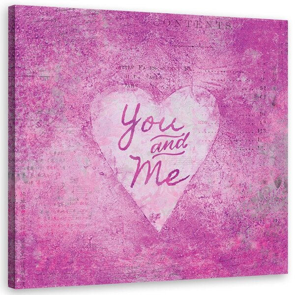 Gario Vászonkép Rózsaszín Te és én felirat - Andrea Haase Méret: 30 x 30 cm