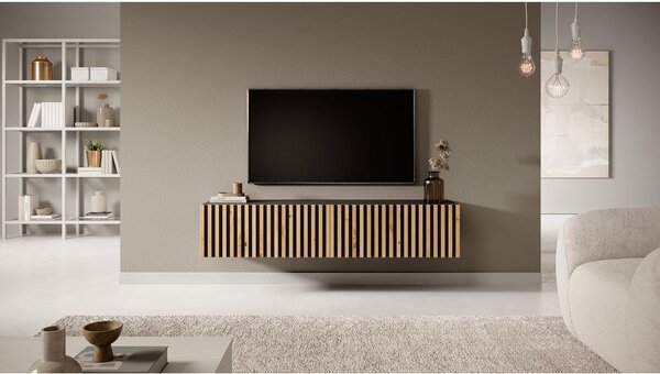 Tv szekrény/asztal Tenessie 138 (fekete + artisan tölgy)
