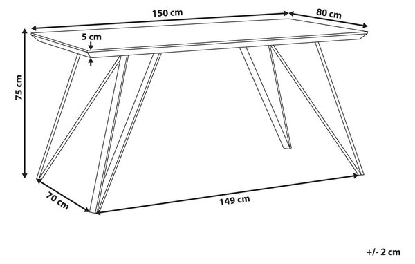 Étkezőasztal MOLDEN Márvány/fekete 150 cm 80 cm
