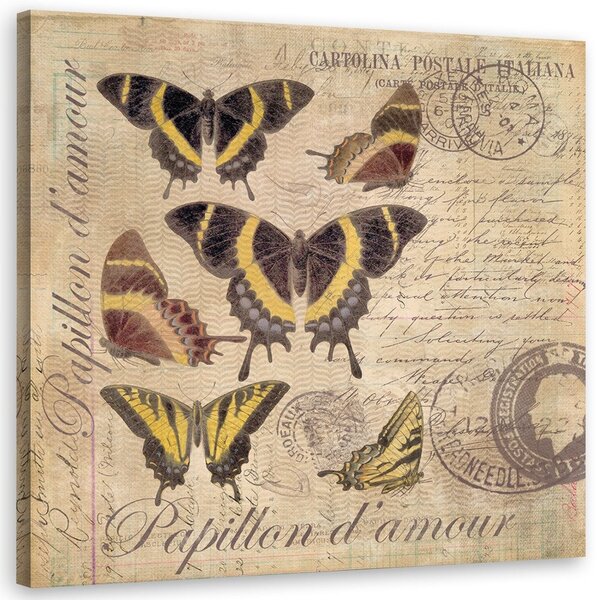 Gario Vászonkép Pillangók bézs háttéren - Andrea Haase Méret: 30 x 30 cm