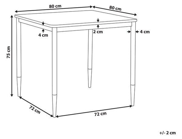 Étkezőasztal SHALFORD Fekete 80 cm 80 cm