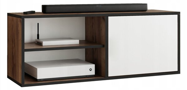 RTV szekrény EDI 2 tölgy craft arany + fehér nyitott